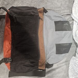 Men's Black, Red, and Brown Messenger Bag